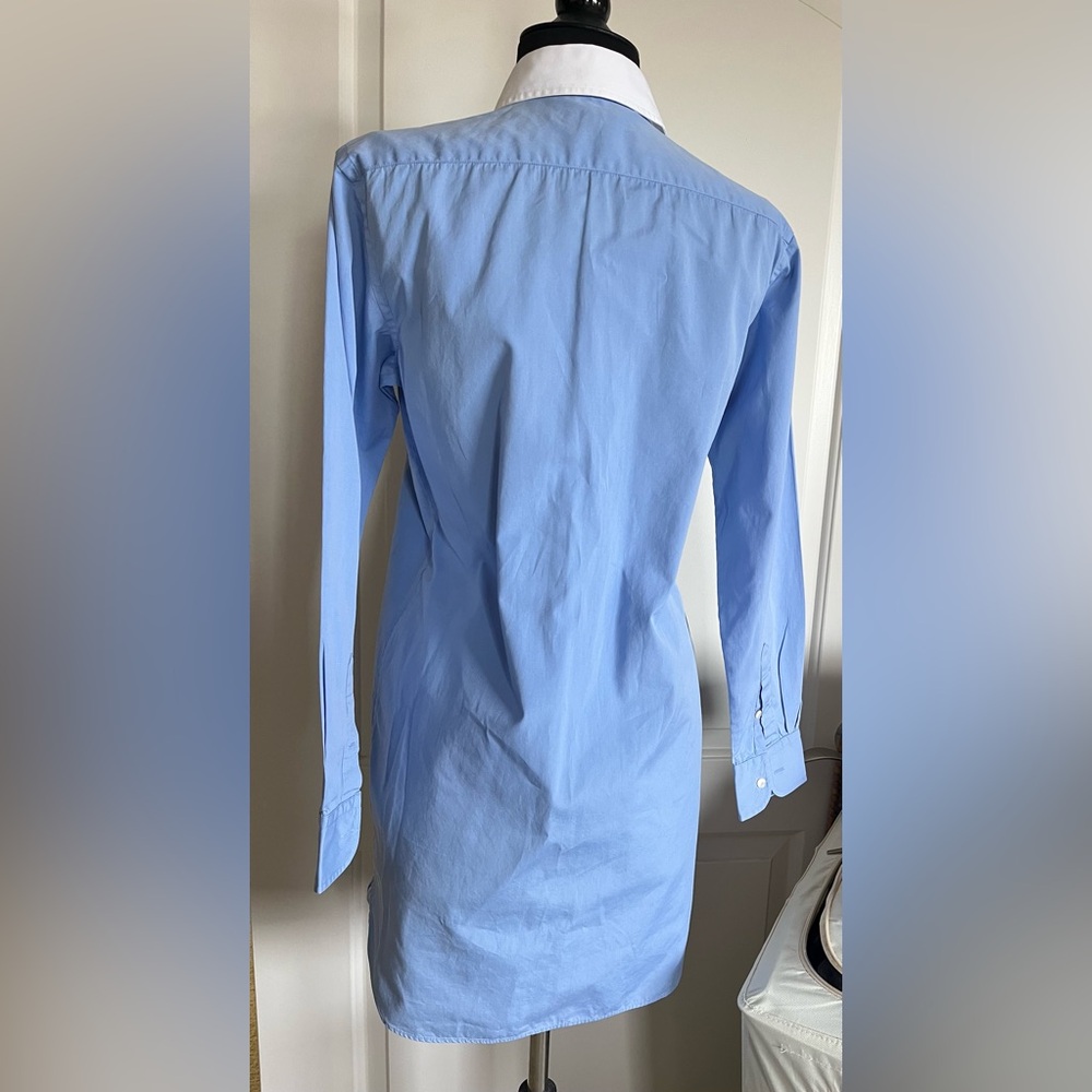 Ralph Lauren spring designer dress. Size 2 Blue Dress Shirt - Picture 6 of 8